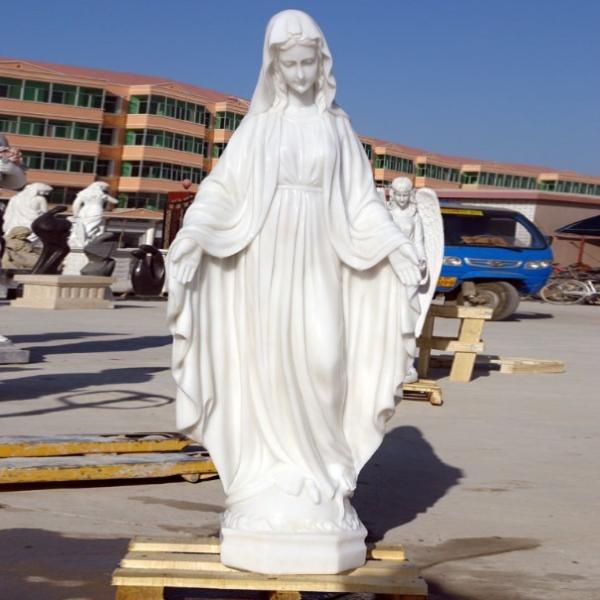 Life Size Virgin Mary Antique Marble Statues Hand Carved with Traditional Design