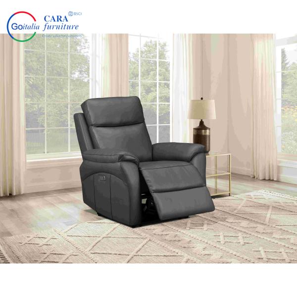 21189 Business Style Adjustable Home Living Room Furniture Leather Sofa Set Grey Black