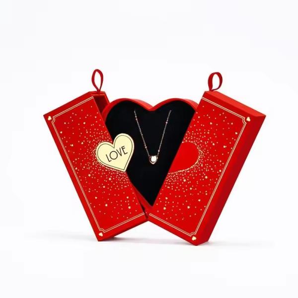 Carton à double porte magnétique Cartons de bijoux Kraft Emballage cadeau personnalisé