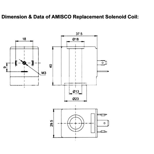 AMISCO EVI 5M13 Type Solenoid Coil  220VAC 13VA