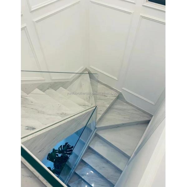 Indoor Villa Modern Natural Stone Stairs Design for Polished Straight Steps