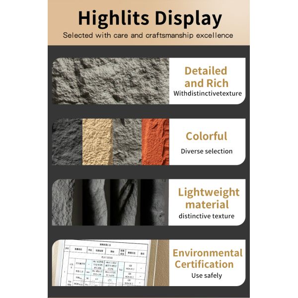 Multifunctional Interior Lightweight Pu Artificial Rock Veneer Cladding Exterior 3D Decoration Stone Wall Panel High Quality