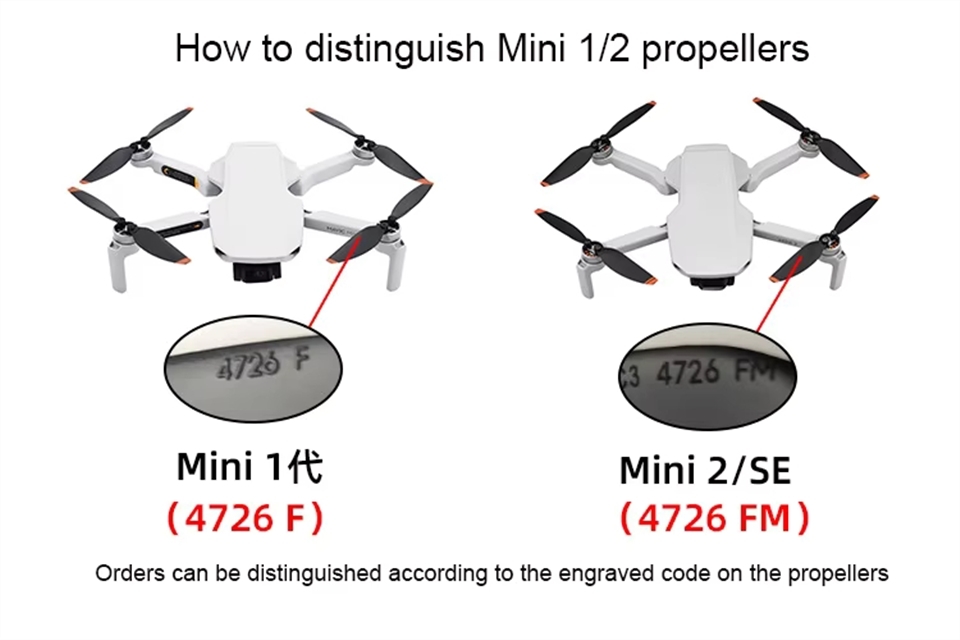Original For Dji Mavic Mini 2 Propellers Orange 2/4k Se Blades 4726f Wing Accessories