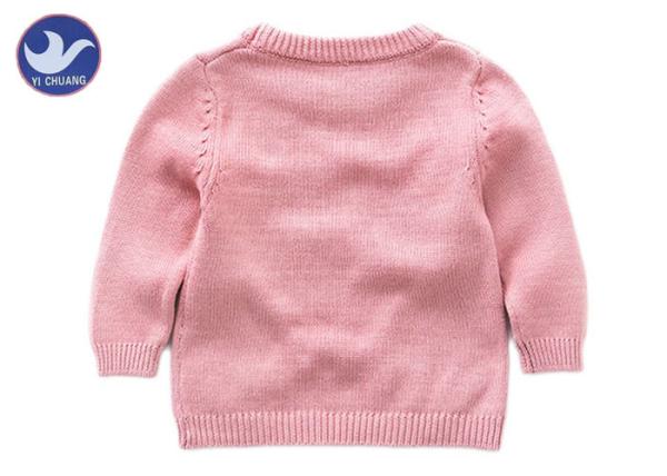 Scoop Welt Knit Girls Pullover Sweaters Crew Neck Long Sleeves Armhole Jumper