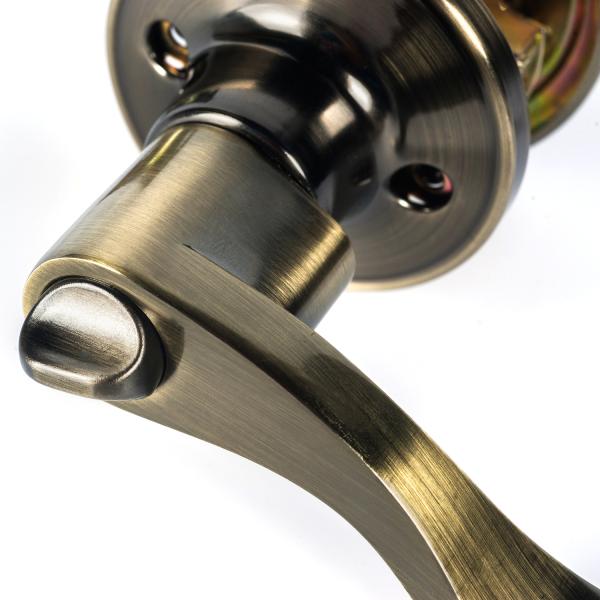 Цинковый сплав трубчатый рычаг Антикварный бронзовый дверной замок ручка набор Мортизаторный дверной замок