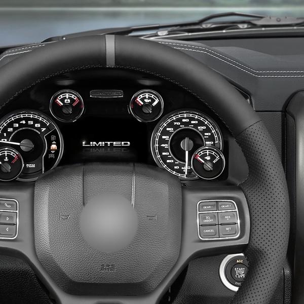 Custom Hand Stitching PU Leather Steering Wheel Cover for Dodge RAM 1500 3500 2013 2014 2015 2016 2017 2018