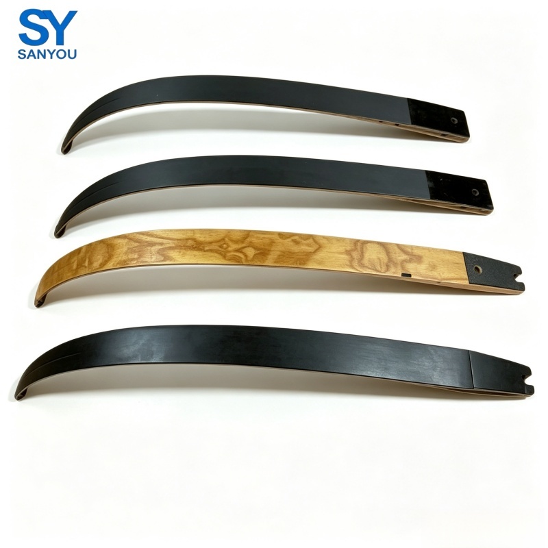 Medium To High Flexibility Fiberglass Laminated Recurve Limbs Reinforced Fiberglass Overlays Limb Tip Design Designed For Archery