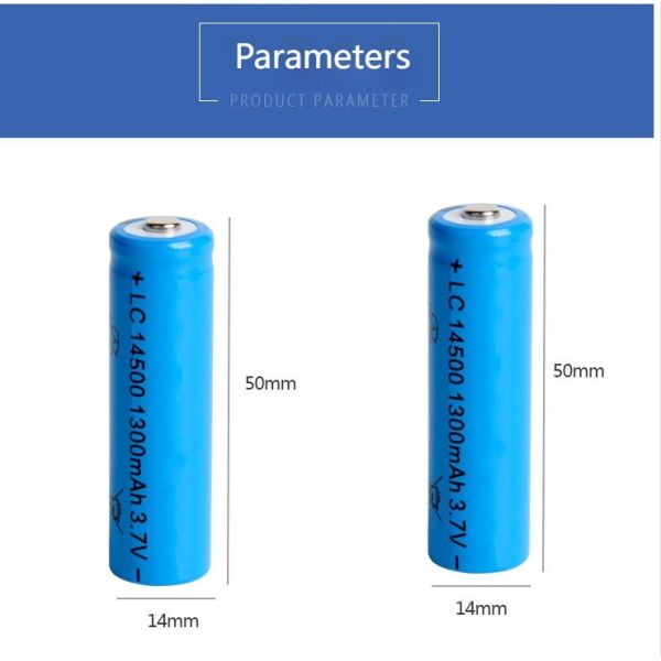 Cheap LC 14500 Lithium Battery Long Cycle Rechargeable 3.7V1300mAh Mouse & Flashlight Battery Strong Light 1 Year Warranty