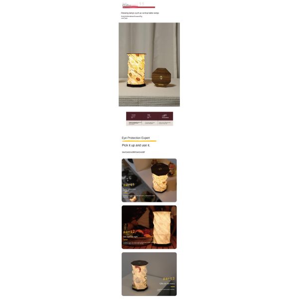 Mid Autumn Festival Wood Paper Lamp Paper Night Lamp Warm White 3500K 6V