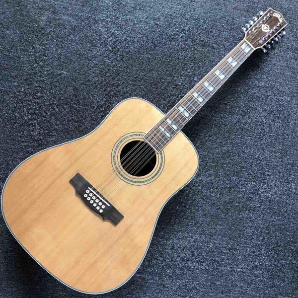 Custom 12 Strings D Body Solid Cedar Top Rosewood Back Side Guilds Acoustic Electric Guitar