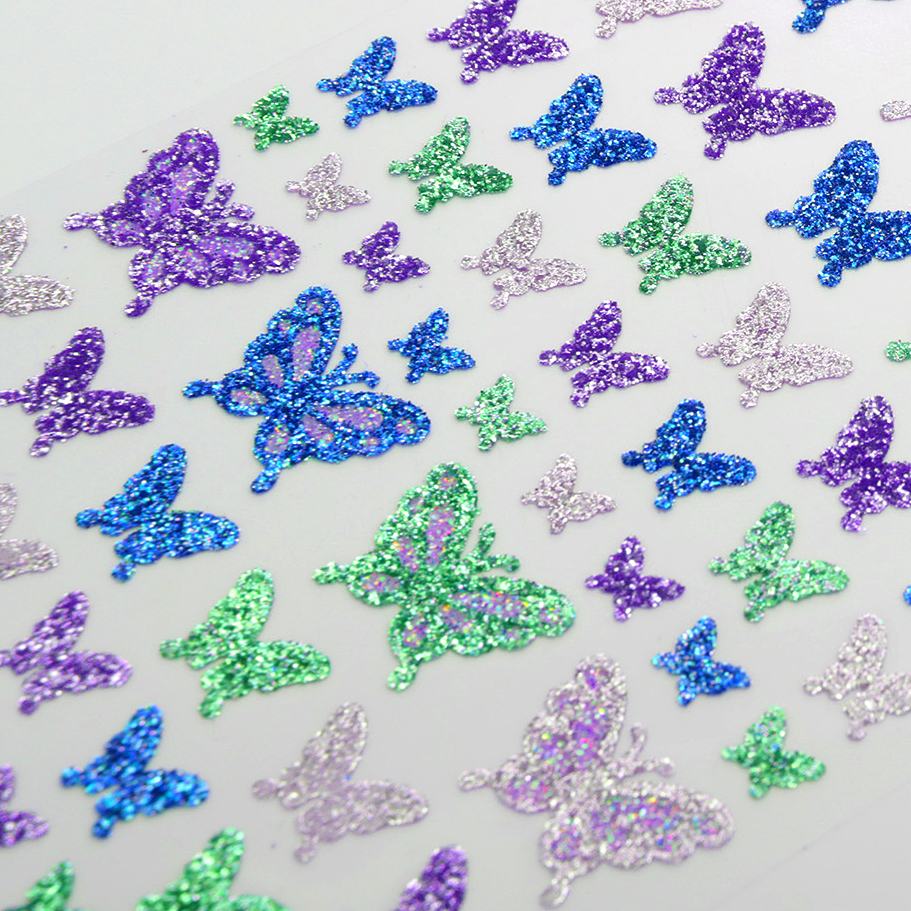 Custom Sparkle Glitter Foam Stickers Puffy 3D Cartoon Creative Label For Kids DIY