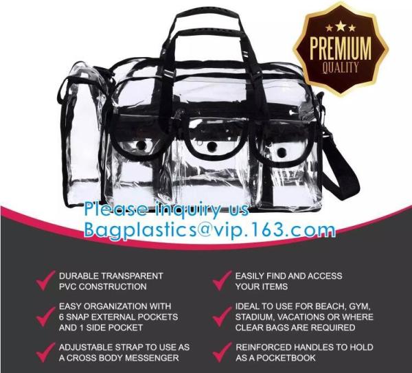 Clear Bags, Stadium Approved, See Through Tote Bag, Shoulder Strap, Large Transparent Bag