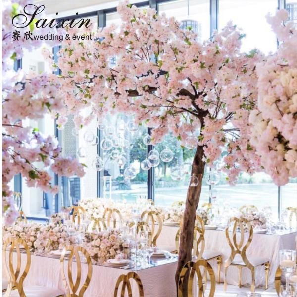 Decoração de Casamento Mesa Árvore Rosa Central Romântica Festa Presente Casamento Mesa Rosa Árvore Artificial