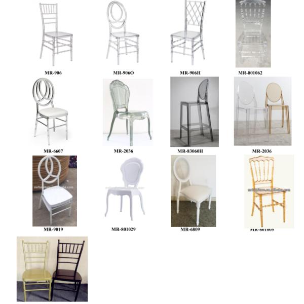 Plastic Acrylic Gold Resin Tiffany Chiavari Dining Chair For Wedding