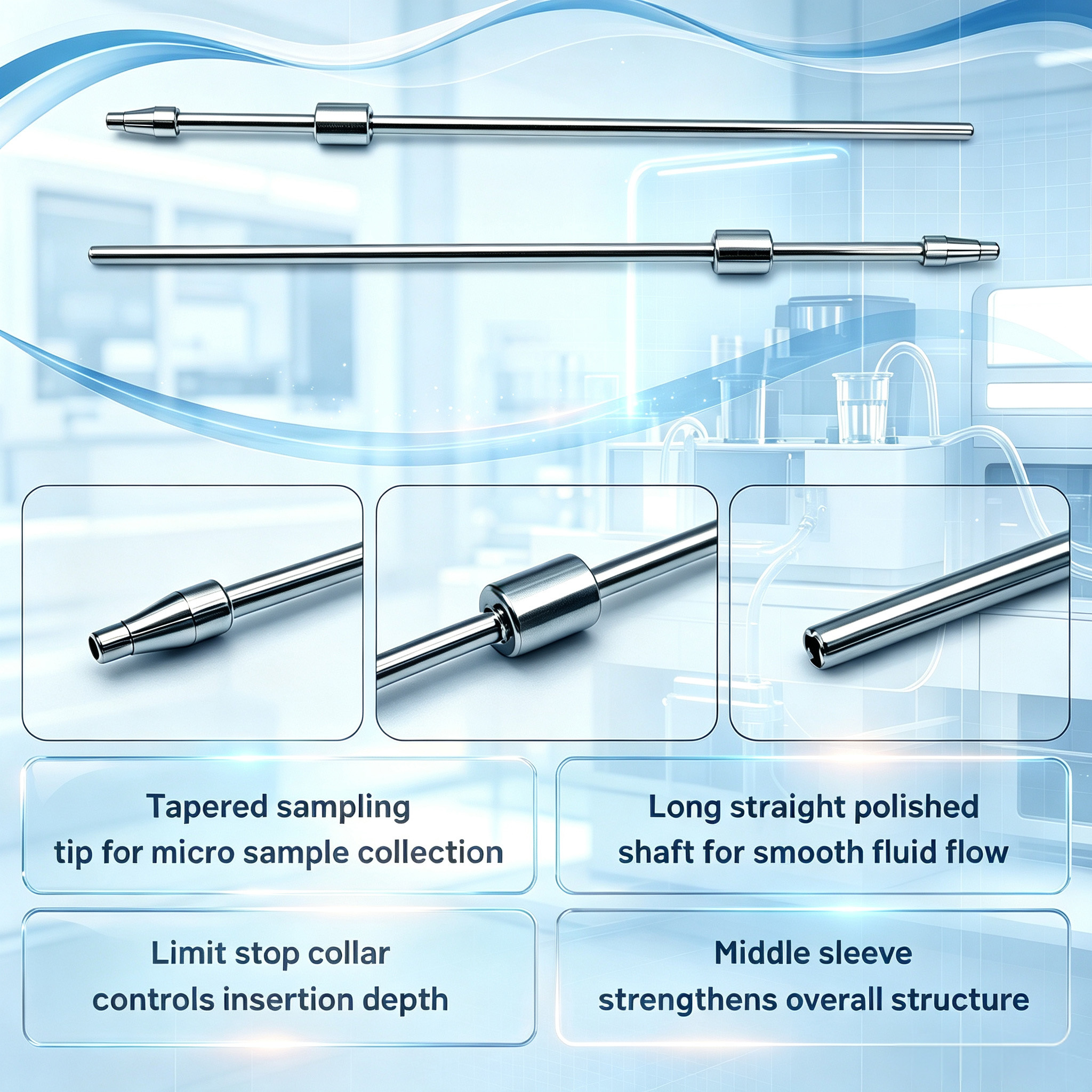 Customized Fixed Collar Sampling Probe With Precision Machining