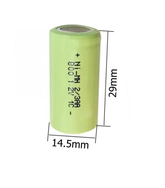 2/3 AA 1.2V 800mAh NIMH Rechargeable Batteries Long Cycle Life