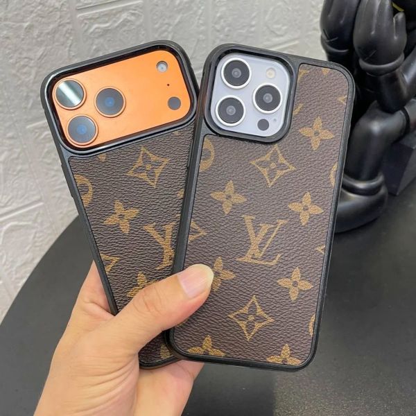 Genuine Leather Vintage LV Full-Cover Phone Case