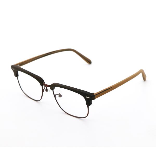 Óculos ópticos unisex de borda cheia de grãos de madeira de acetato