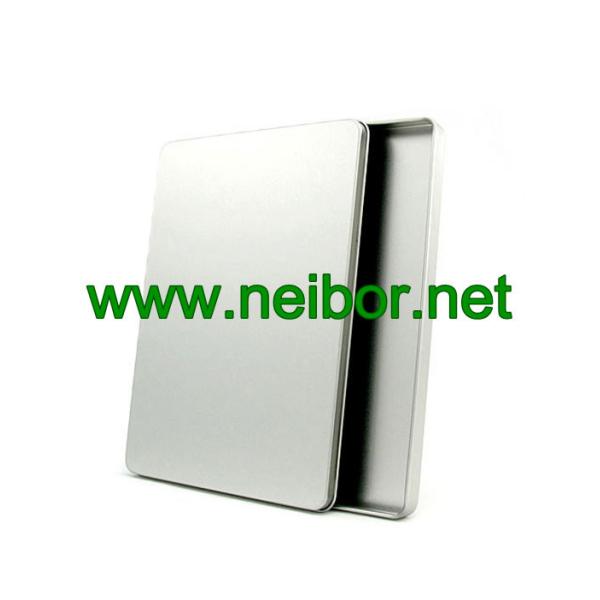 rectangular shape empty plain silver postcards tin boxes