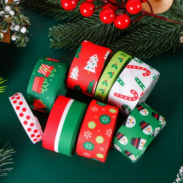 School Occasion MSD Christmas Printed Ribbon Heat Transfer Polyester Ribbon for Holiday Decoration