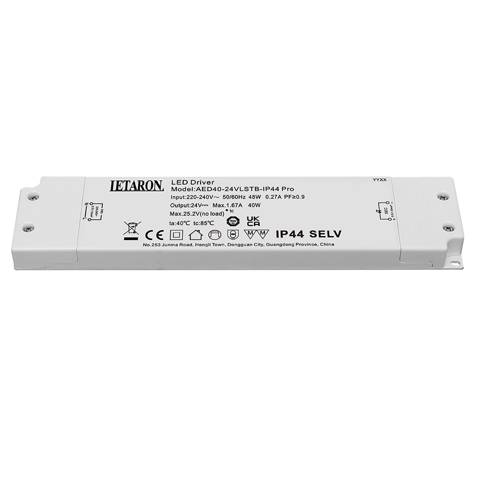 IP44 Waterproof Super Slim 40W LED Driver 12V 24V for Bathroom Mirror Light