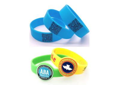 QR Code custom Silicone bracelet wristband for adlut boys girls school company words logo sign