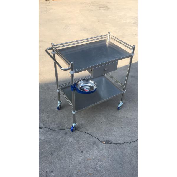 Défibrillateur de réanimation de soins de santé équipement de chariot avec deux étagères