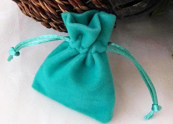 Jewelry Storage Velvet Drawstring Bags Promotional Light Grey Shock Resistance
