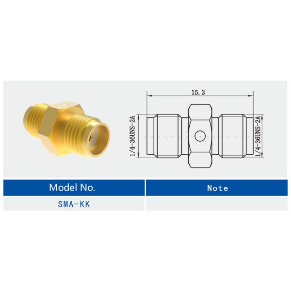 High Performance SMA Brass Female to Female Gold Plated RF Connector/Adapter