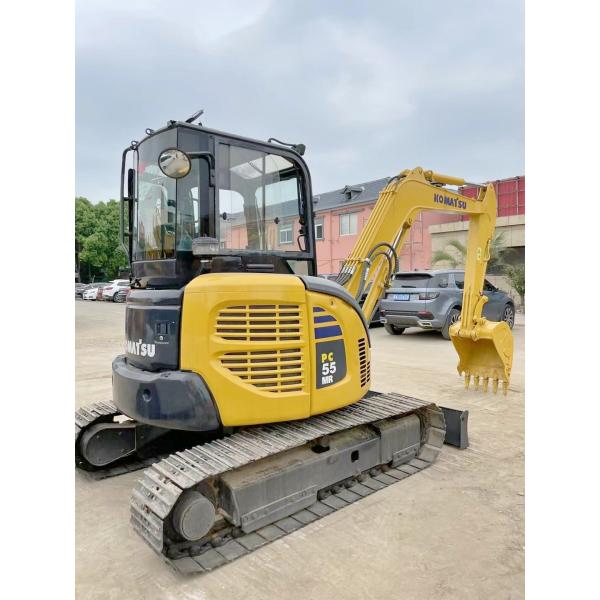 Excavateur d'occasion Komatsu PC55MR Petite excavatrice avec soupape hydraulique d'origine