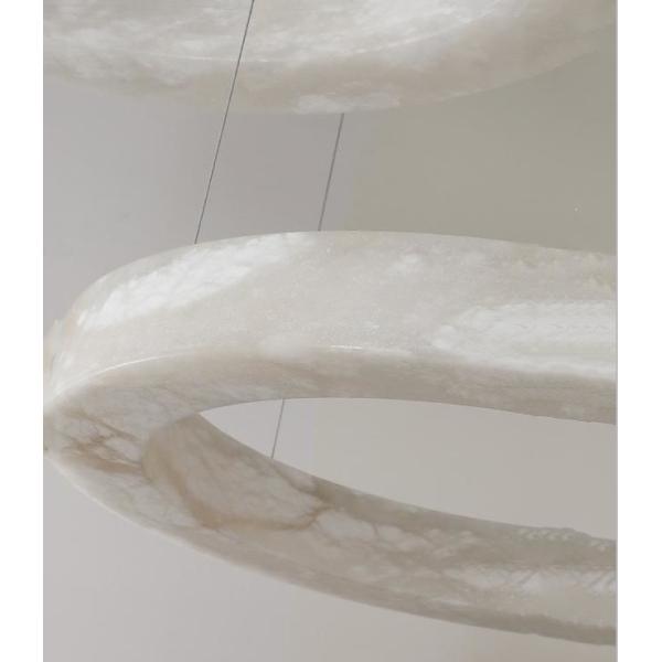 Скандинавский современный кольцо испанский алабастр камень латунь подвесная лампа люстра для гостиной