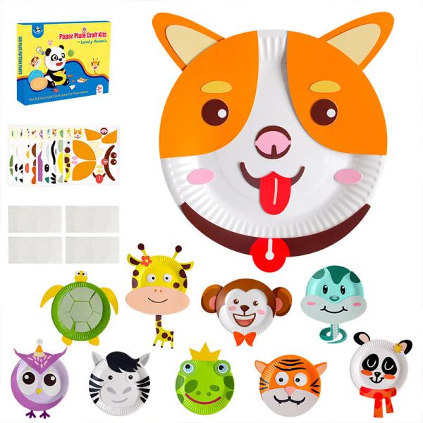 Artibetter Paper Plate Craft Kit Animal 10Pcs DIY Preschool Learning Toys