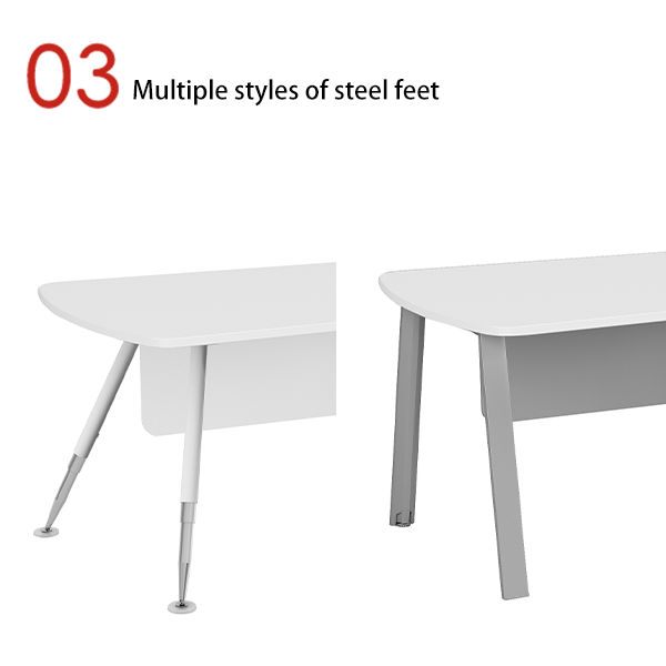 Adjustable and Retractable Main Desk with Octagonal Electroplating Feet, Matched with Storage Sub Cabinet