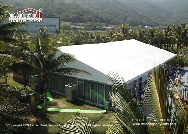 30m Width Glass Wall Outdoor Tents For Events / Exhibition 1000 People Capacity