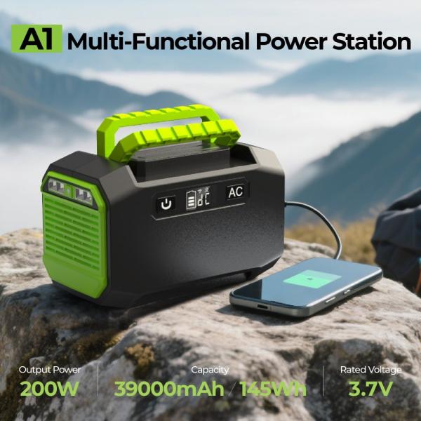 Estación de energía portátil de 200W con cargador solar MPPT