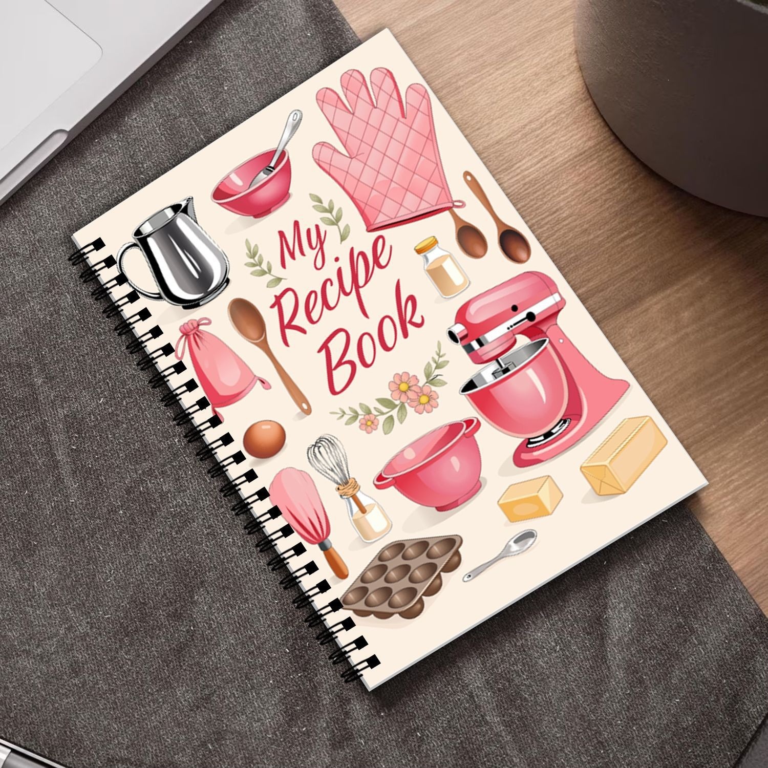 Recipe Book And Kitchen Journal With Wire-O Binding For Baking Lovers