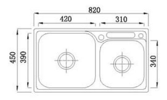 Раковина нержавеющей стали держателя СС 304 верхняя, двойные аттестованные кухонные раковины КЭ/УПК шара