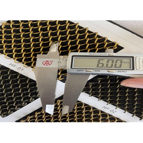 Diamond Hole Architectural Metal Coil Curtain 5mm 6mm Wire Diameter