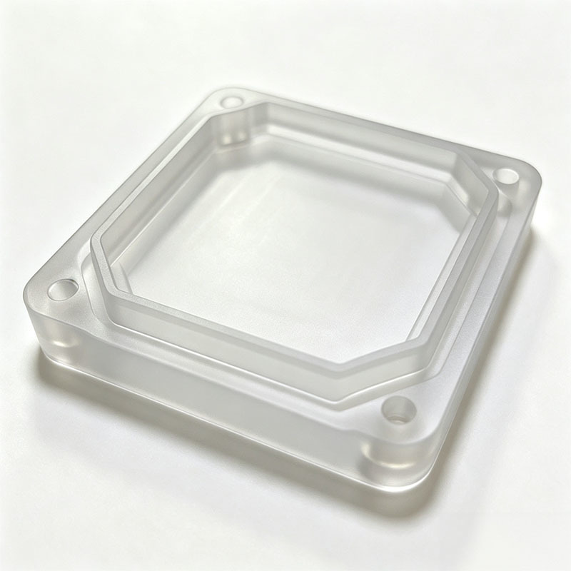 Custom CNC Machined Frosted Acrylic Enclosure with Precision Mounting Holes for OEM PMMA Housing