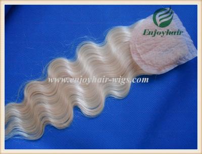 Silk top closure 4''x4'' malaysian virgin hair 613# color body wave 10''-24''three part
