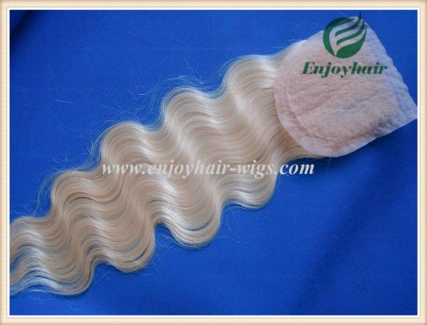 Silk top closure 4''x4'' malaysian virgin hair 613# color body wave 10''-24''three part