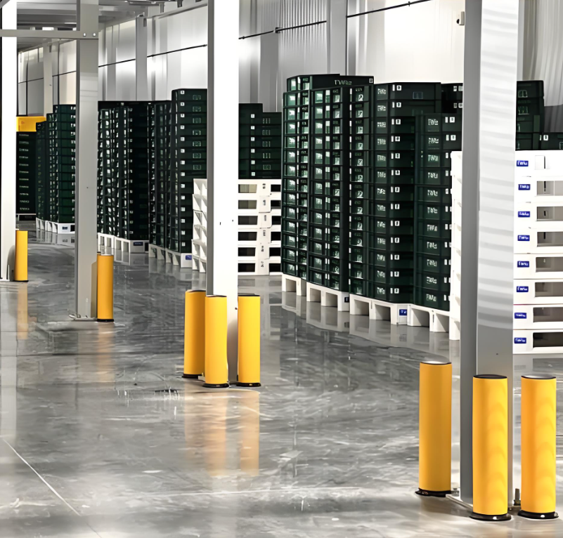 Large Diameter Post Polymer Bollard Warehouse Safety And Industrial Vehicle Collision Protection