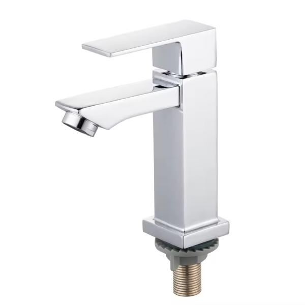 Single Range Basin Faucets Deck Mounted Color Bathroom Sink Tap Modern Titanium Brass