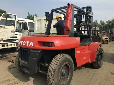 Toyota FD70 Second Hand Diesel Forklifts , 2 Stage Used 7 Ton Forklift