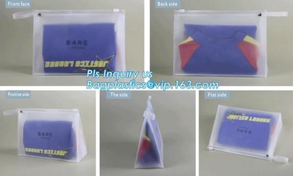 frosted zipper lock slider packing bag, cosmetic tool packaging sliding zipper bags, waterproof pe k slider bags