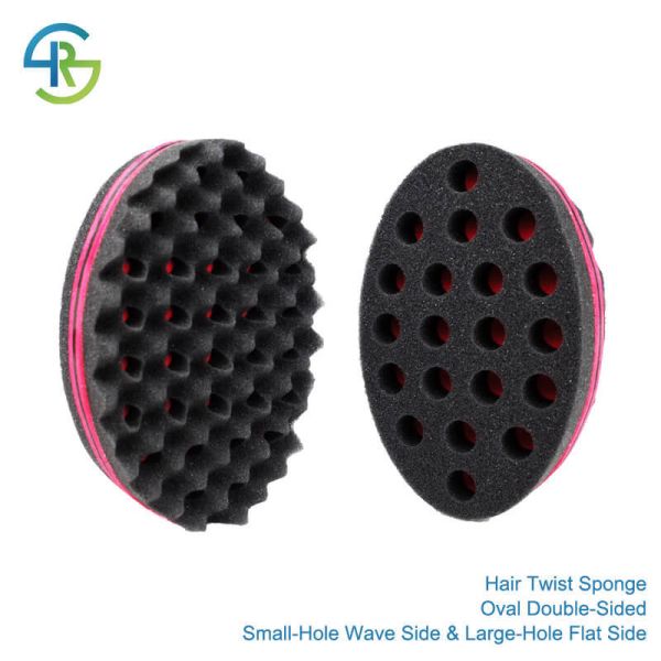 Customization Double Sided Curl Sponge Big Hole Afro Brush Sponge