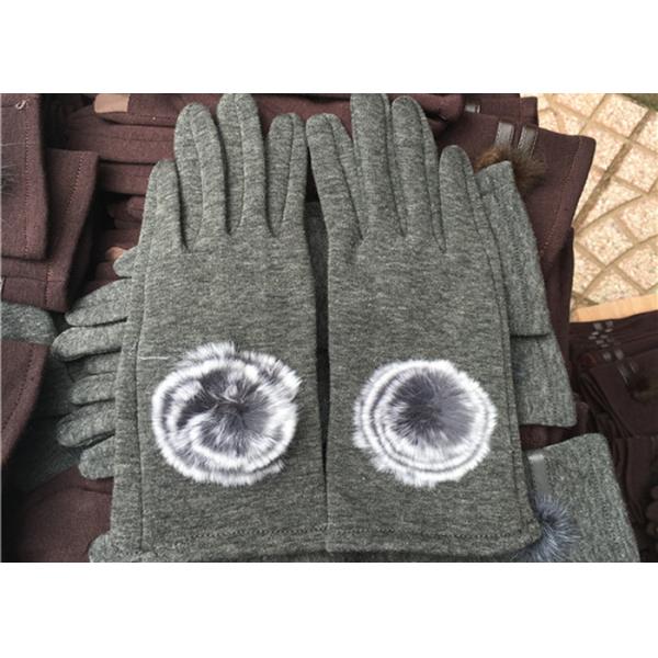 La pantalla táctil más caliente de la piel del conejo de Rex del color rojo de los guantes del paño grueso y suave del terciopelo de los guantes de la zalea