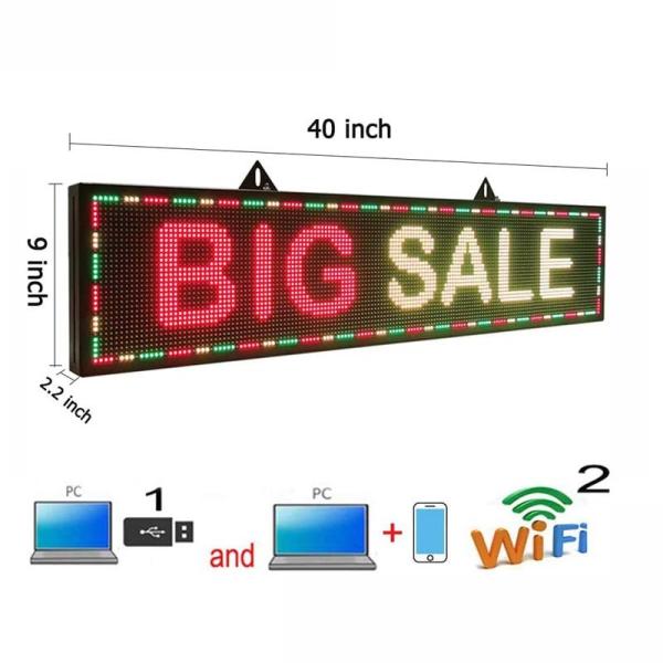 7 Color Programmable Led Display Board USB WiFi Car Window Led Display