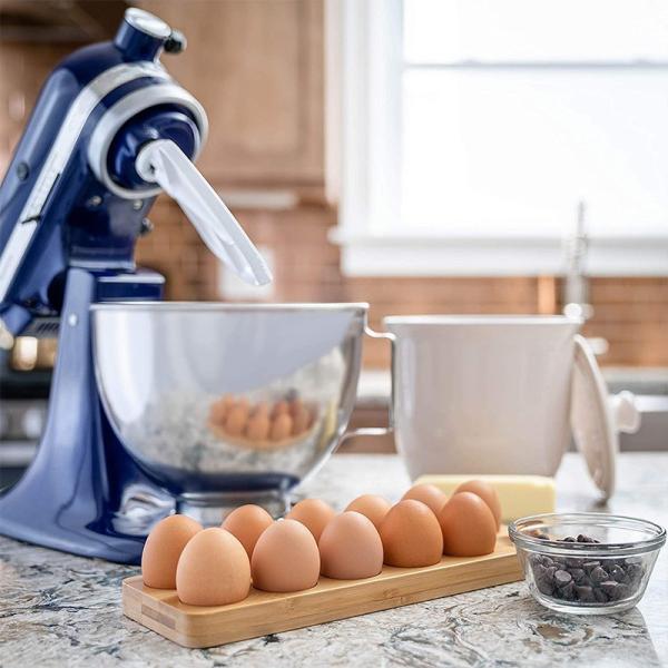 Customized Holes Bamboo Egg Tools Display Stand for Eco-friendly Countertop Display