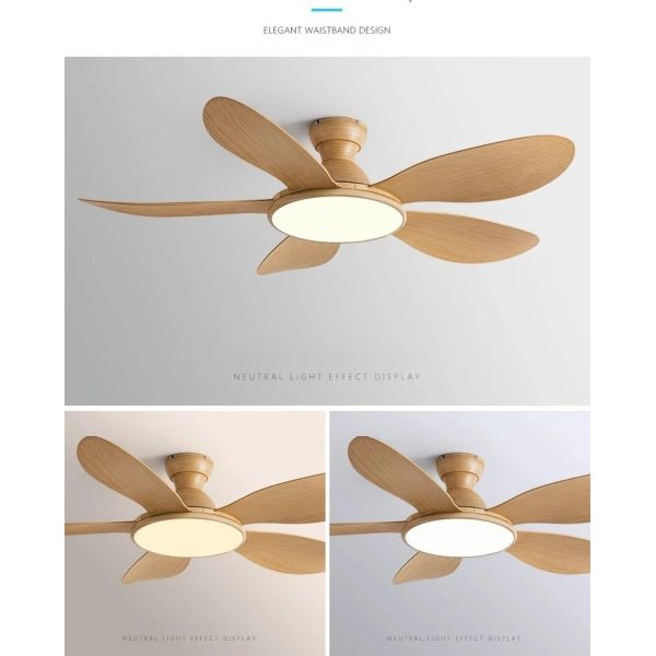 52inch Modern LED 60W Low Floor 35W Ceiling Fans With Remote Control wood Ceiling Fan With Light (WH-VLL-35)